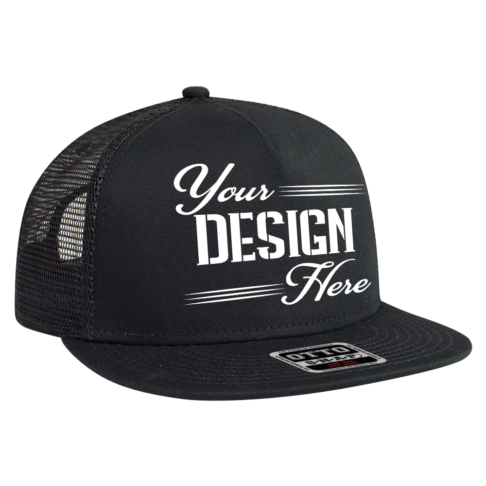 OTTO CAP "OTTO SNAP" 5 Panel Mid Profile Mesh Back Trucker Snapback Hat DTF