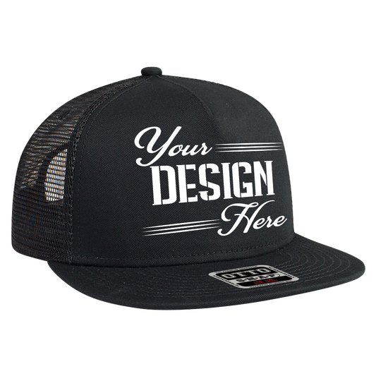 OTTO CAP "OTTO SNAP" 5 Panel Mid Profile Mesh Back Trucker Snapback Hat DTF